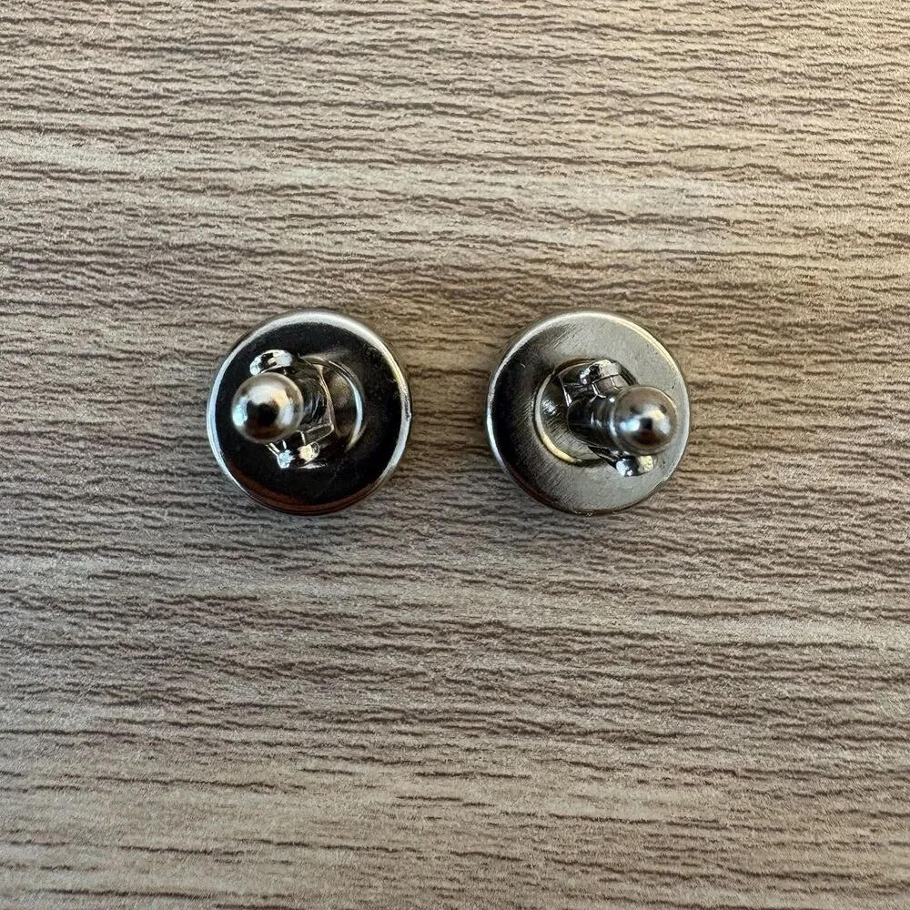 Vintage Black Purple Round Cufflinks Retro Mod Mid Century Men’s Accessories